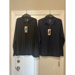 Lot Of 2 New Men’s Gerry 1/4 Zip Athletic Thin Pullovers Size XXL 2X Blue Black